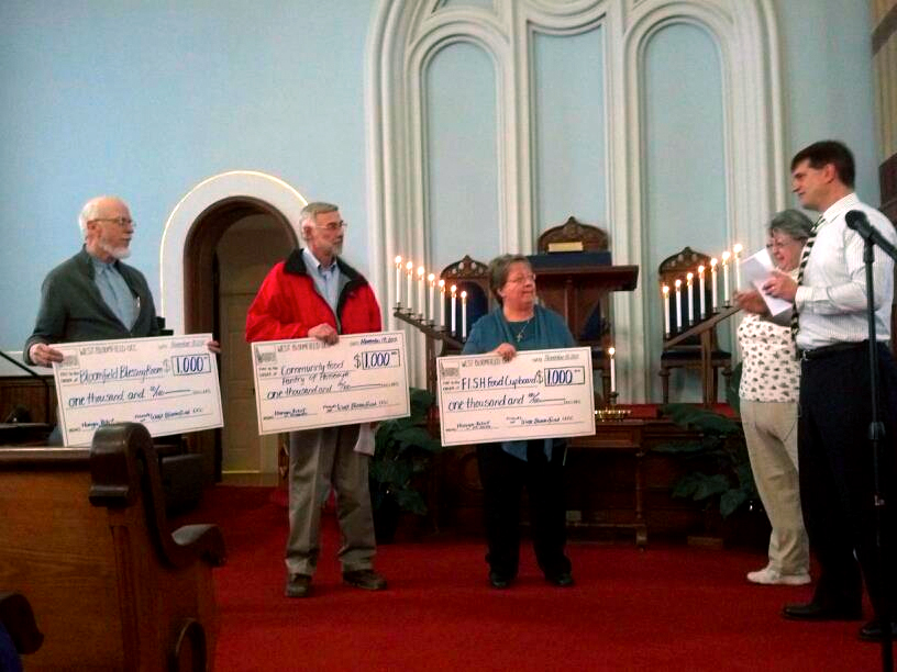 Food Cupboard Check Nov 18, 2012 Photo of food cupboard check presentation at West Bloomfield Congregational Church